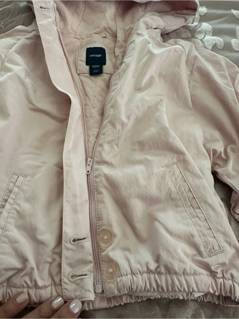 GAP Girls' Pale Soft Pink Hooded Jacket